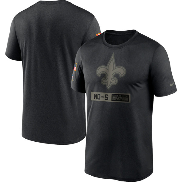 New Orleans Saints 2020 Black Salute To Service Performance NFL T-Shirt (All Size)